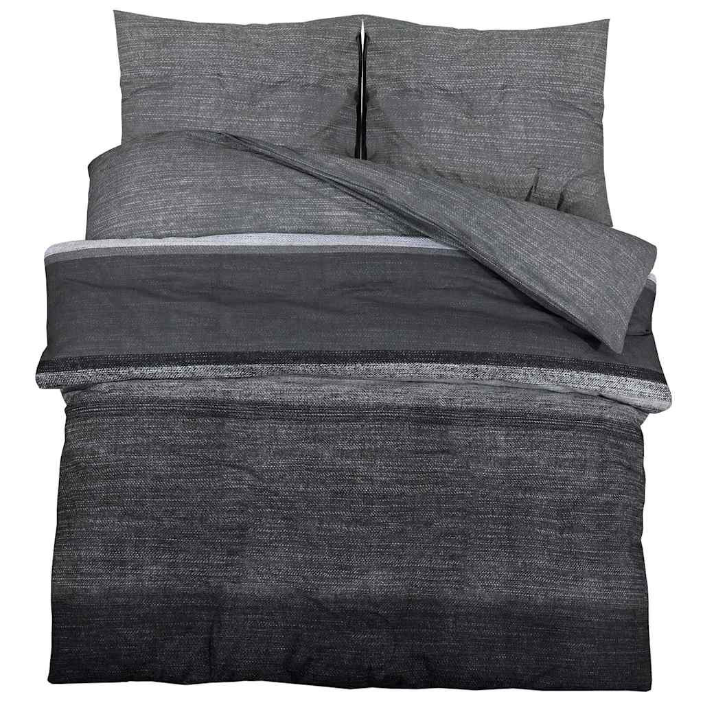 Ensemble de couvercle de couette Vidaxl 260x240 cm Coton gris foncé