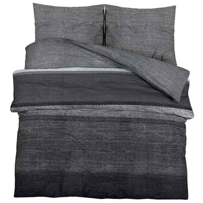 Ensemble de couvercle de couette Vidaxl 260x240 cm Coton gris foncé