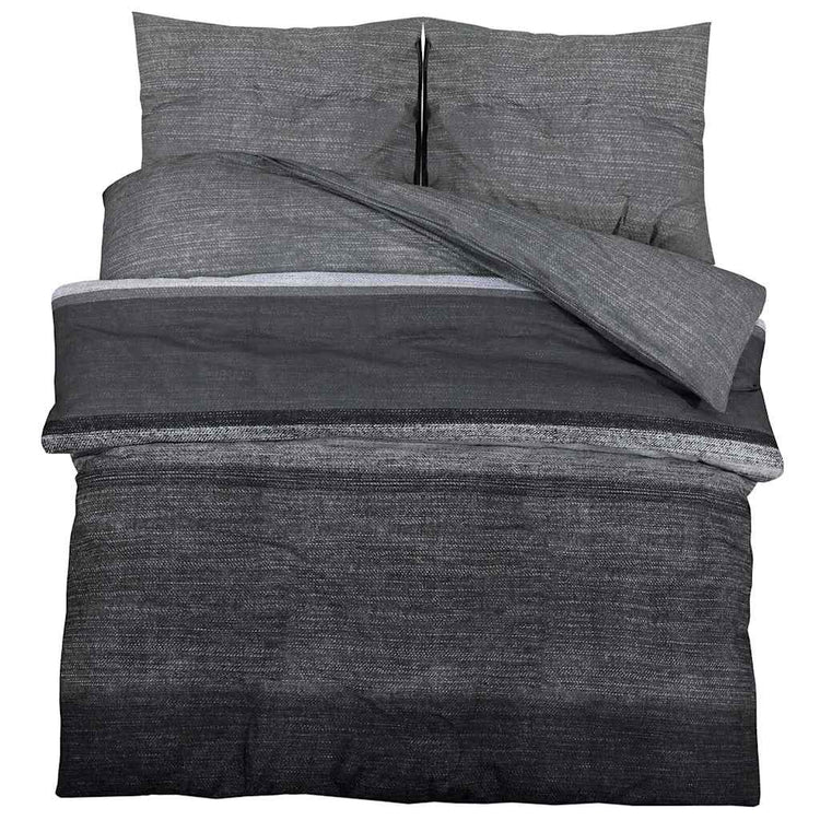 Ensemble de couvercle de couette Vidaxl 260x240 cm Coton gris foncé