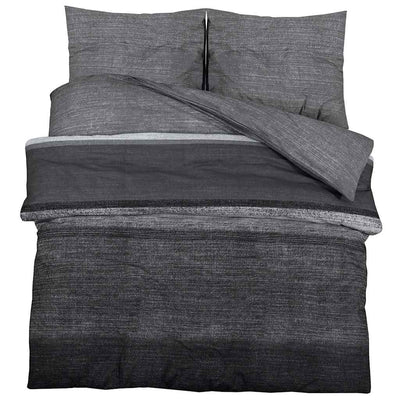 Ensemble de traverse de couette Vidaxl 155x220 cm Coton Gris foncé