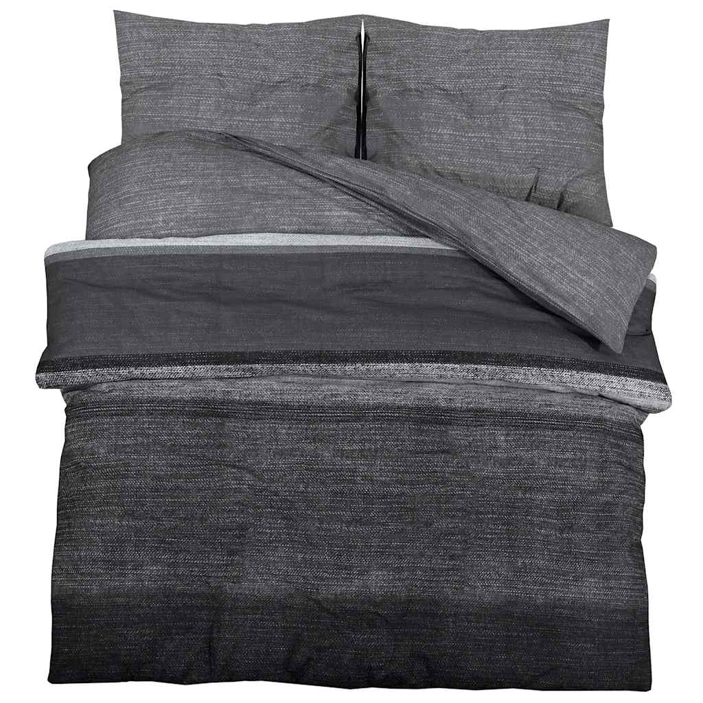 Vidaxl Duvet décongelant ensemble 200x200 cm coton gris foncé