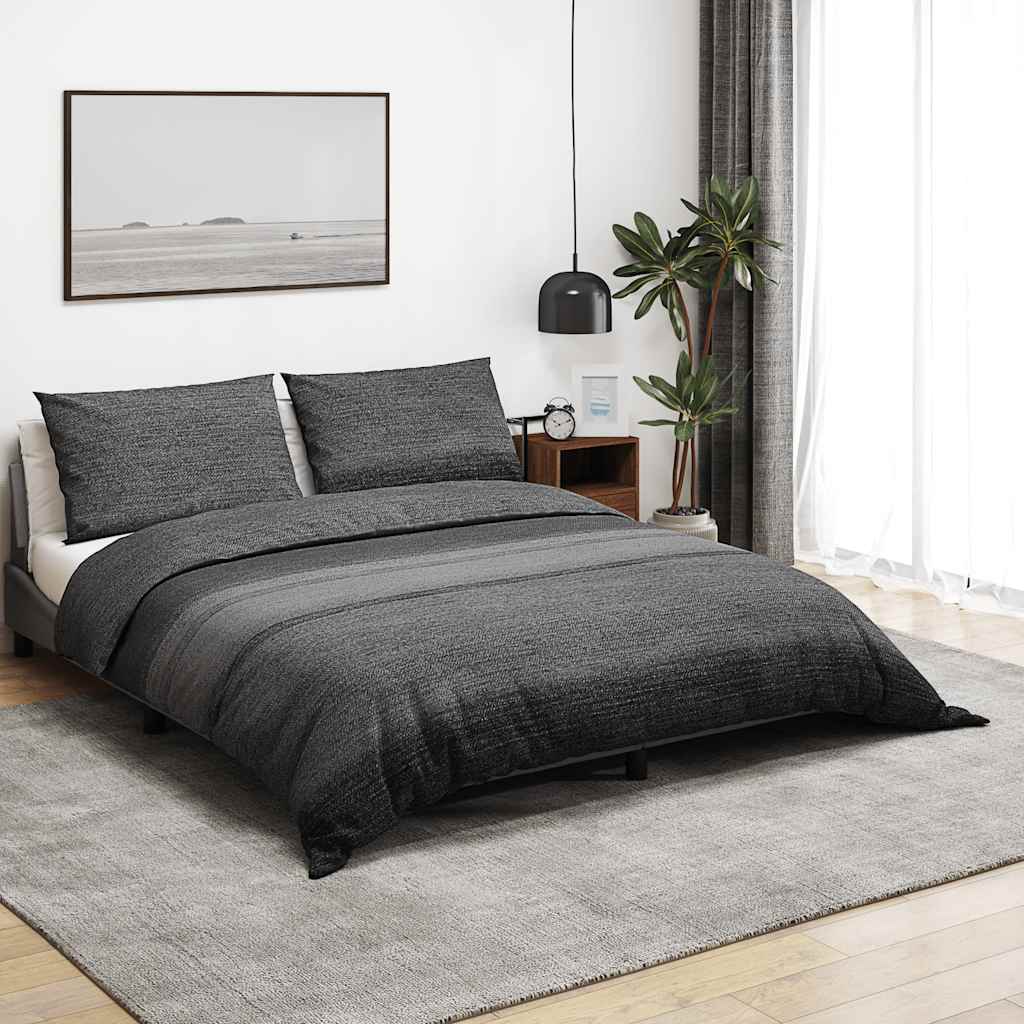 Vidaxl Duvet décongelant ensemble 200x220 cm coton gris foncé