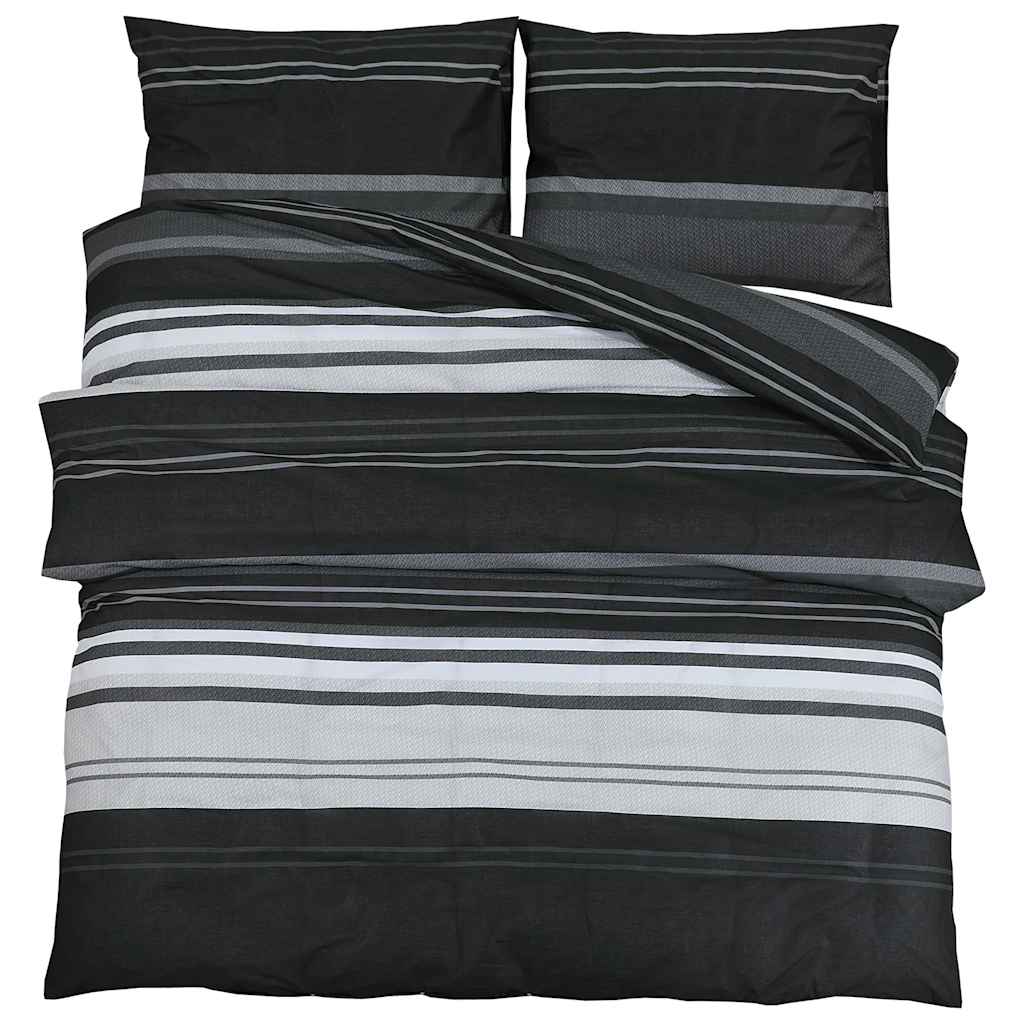Ensemble de découverte de couette Vidaxl 220x240 cm en noir et blanc