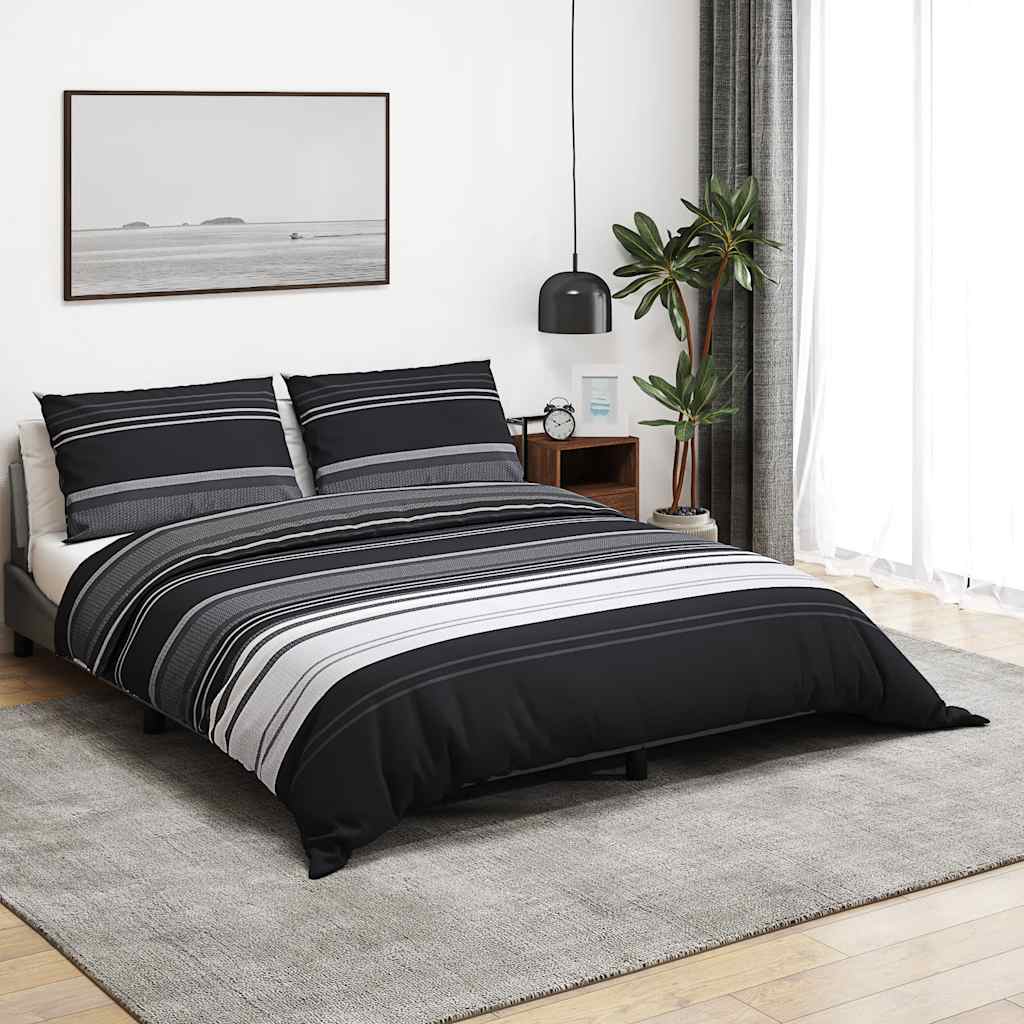 Ensemble de découverte de couette Vidaxl 220x240 cm en noir et blanc