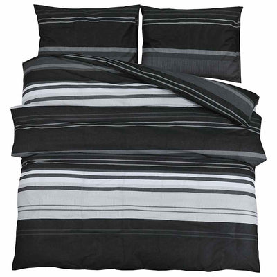 Ensemble de découverte de couette Vidaxl 260x240 cm Coton noir et blanc