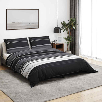 Ensemble de découverte de couette Vidaxl 225x220 cm en noir et blanc