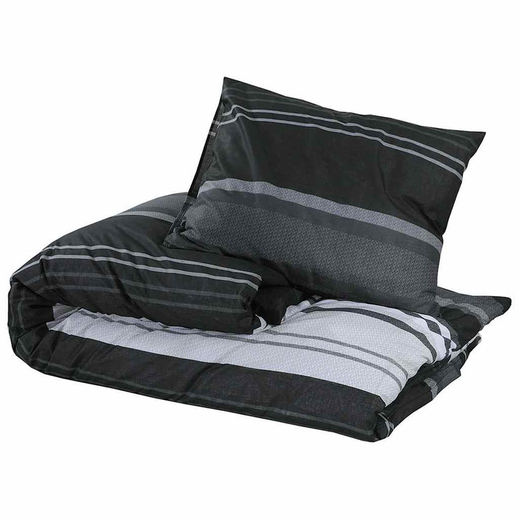 Ensemble de découverte de couette Vidaxl 260x220 cm Coton noir et blanc