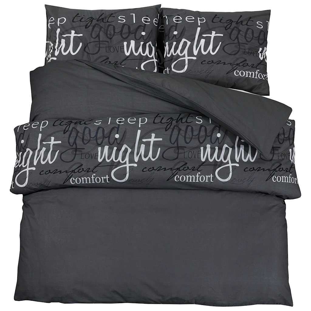 Vidaxx parure de couette 140x200 cm coton noir
