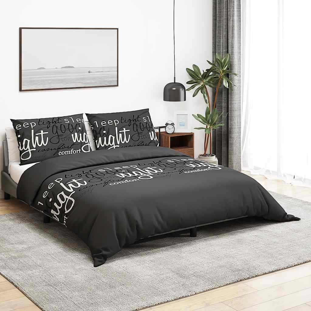 Ensemble de découverte de couette Vidaxl 200x220 cm Black