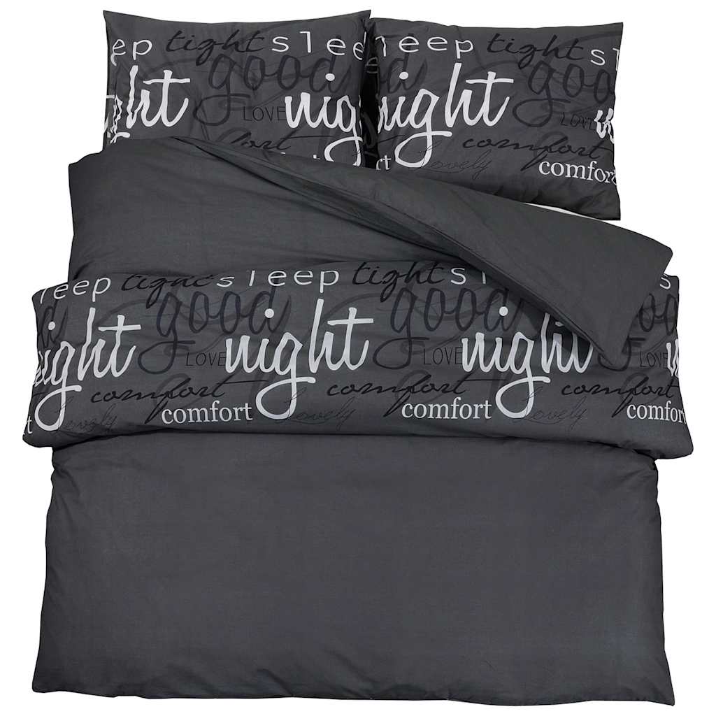 Ensemble de découverte de couette Vidaxl 225x220 cm Coton noir