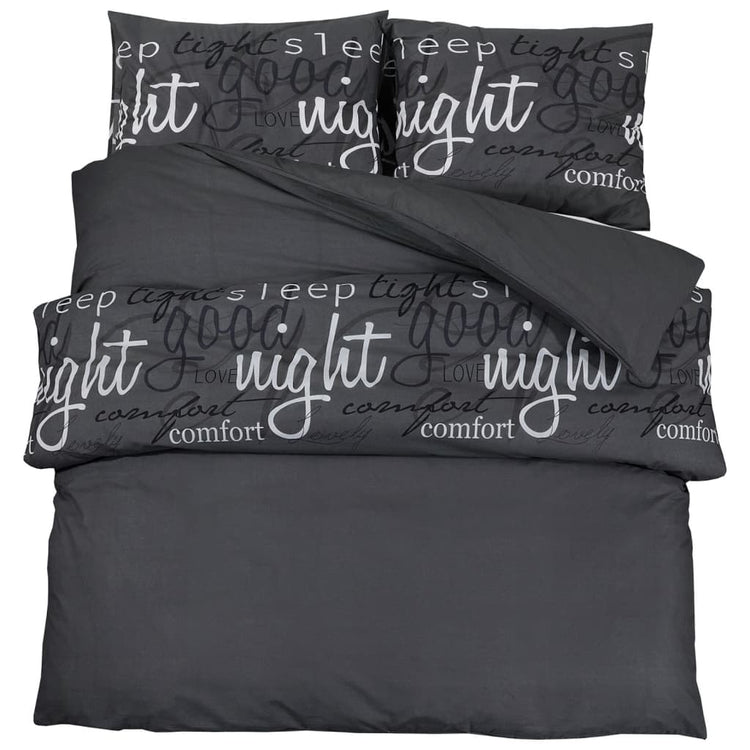 Ensemble de découverte de couette Vidaxl 225x220 cm Coton noir