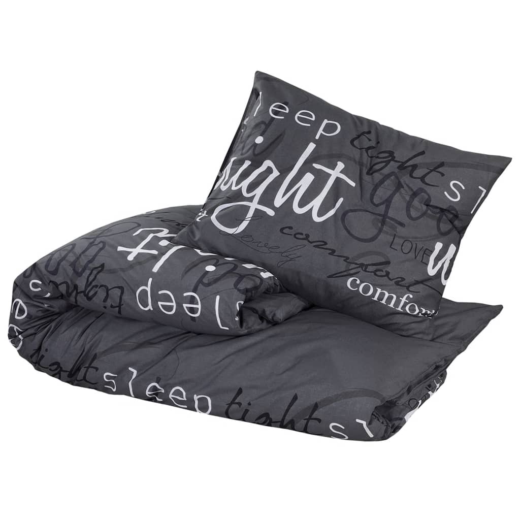 Ensemble de découverte de couette Vidaxl 225x220 cm Coton noir