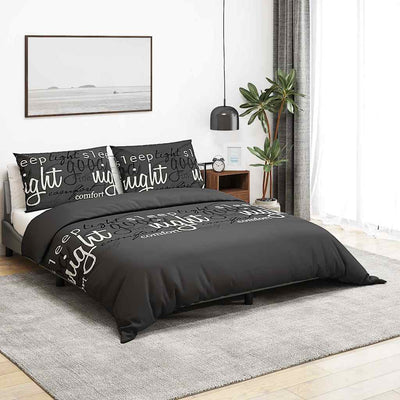 Ensemble de découverte de couette Vidaxl 225x220 cm Coton noir