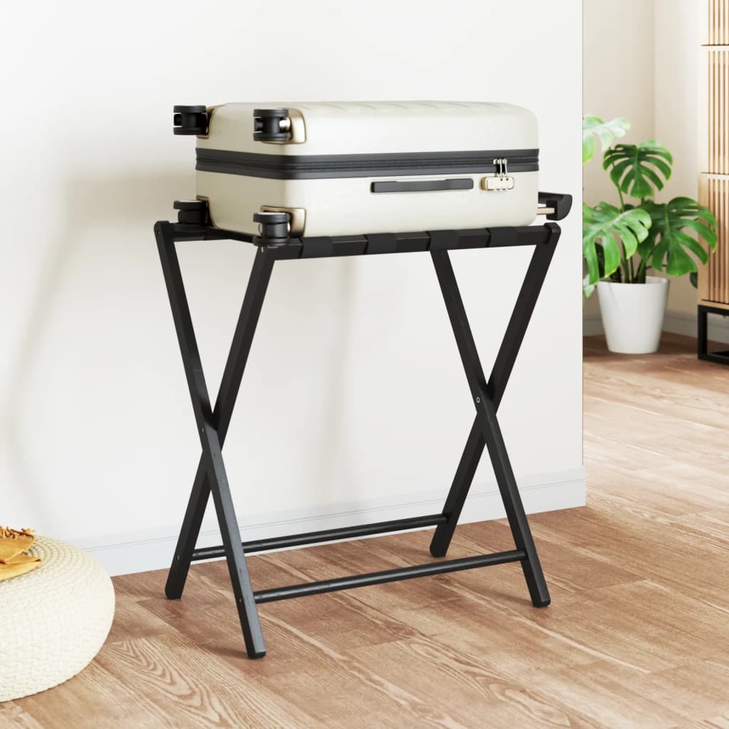 Rack à bagages Vidaxl 68,5x38x58 cm Bamboo noir