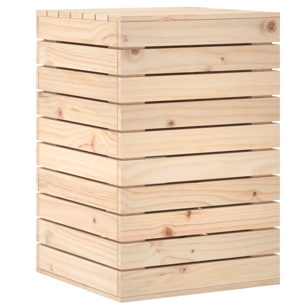 Panier à laverie Vidaxl 44x44x66 cm Pine solide