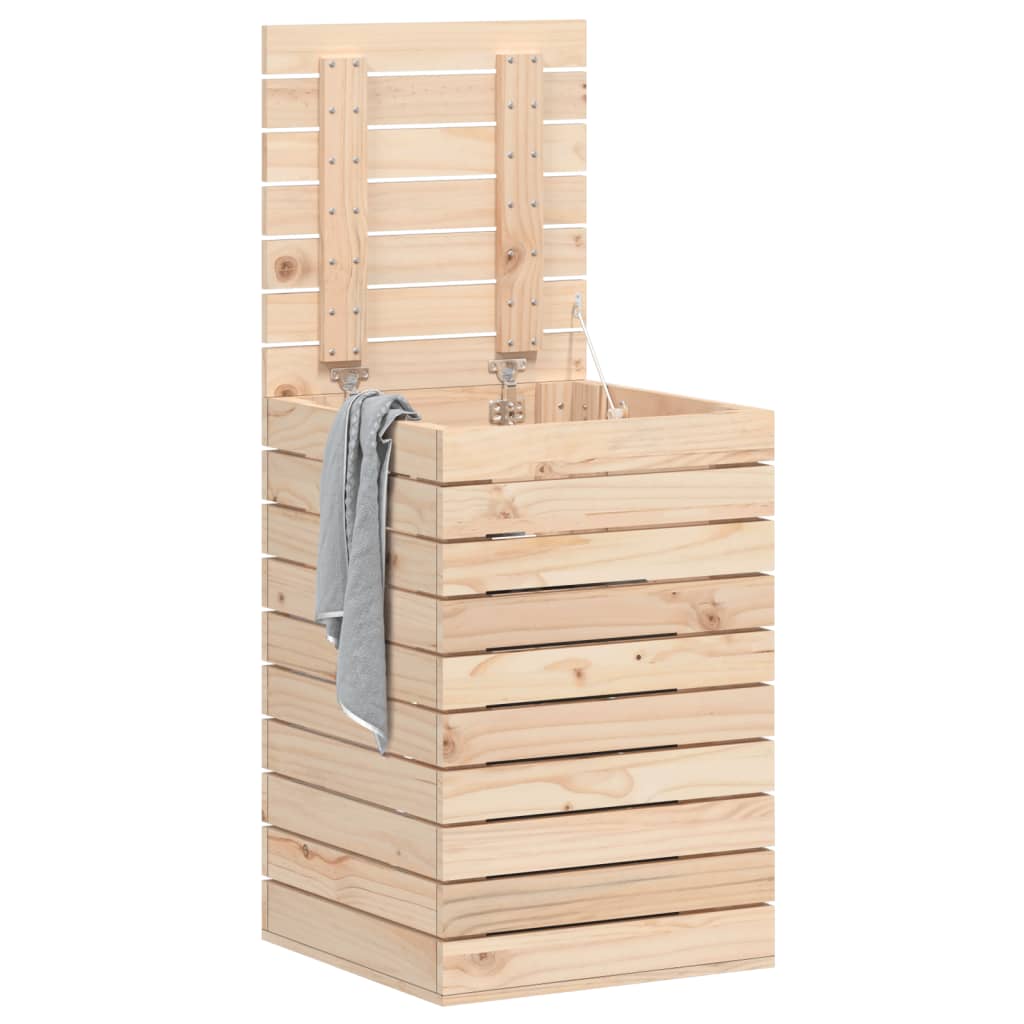 Panier à laverie Vidaxl 44x44x66 cm Pine solide