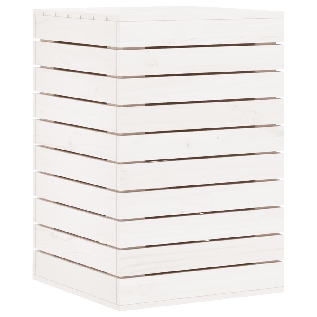 Panier à laverie Vidaxl 44x44x66 cm Pine solide blanc