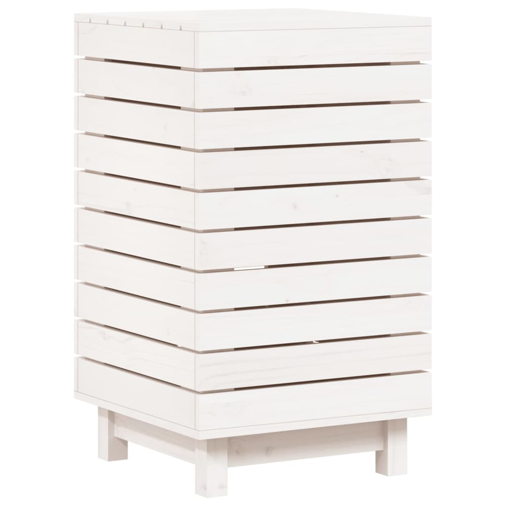 Panier à laverie Vidaxl 44x44x76 cm Pine solide blanc