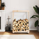 Porte-bloc de bois Vidaxl avec roues 76.5x40x108 cm Pine solide