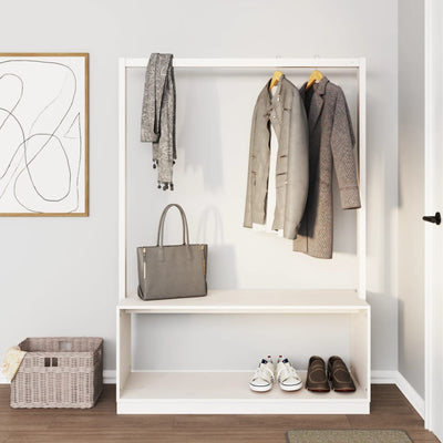 Armoire à chaussures de vêtements vidaxl 113x40x157,5 cm en pin massif blanc