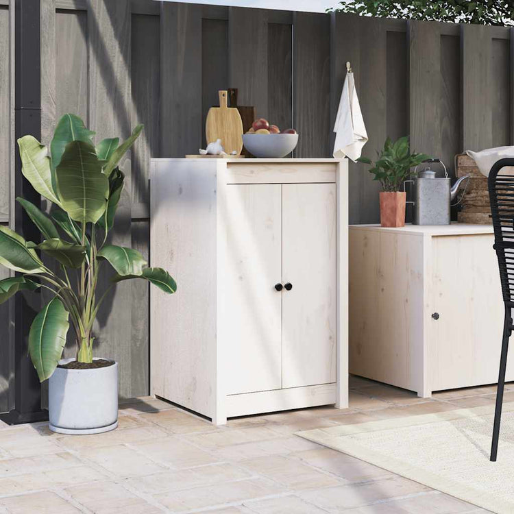 Portes d'armoire Vidaxl pour cuisine extérieure 50x9x82 cm pin avec blanc