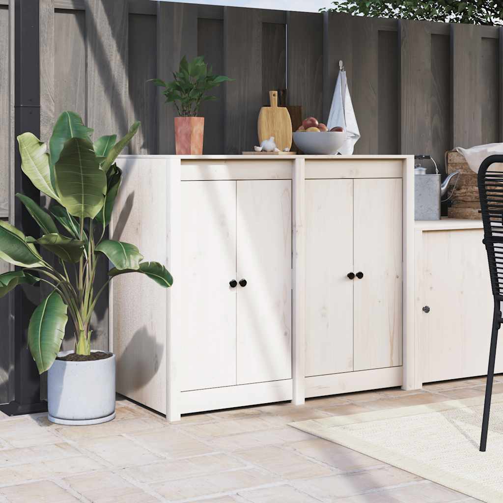 Portes d'armoire Vidaxl pour cuisine extérieure 2 ST 50x9x82 cm Bois de pin blanc