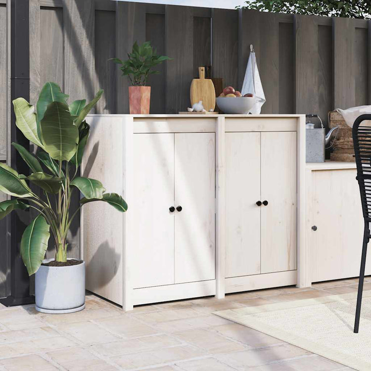 Portes d'armoire Vidaxl pour cuisine extérieure 2 ST 50x9x82 cm Bois de pin blanc