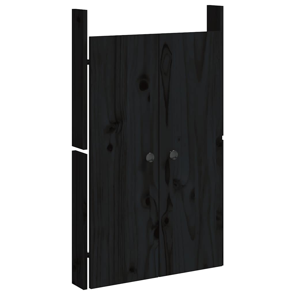 Portes d'armoire Vidaxl pour cuisine extérieure 50x9x82 cm Bois de pin noir