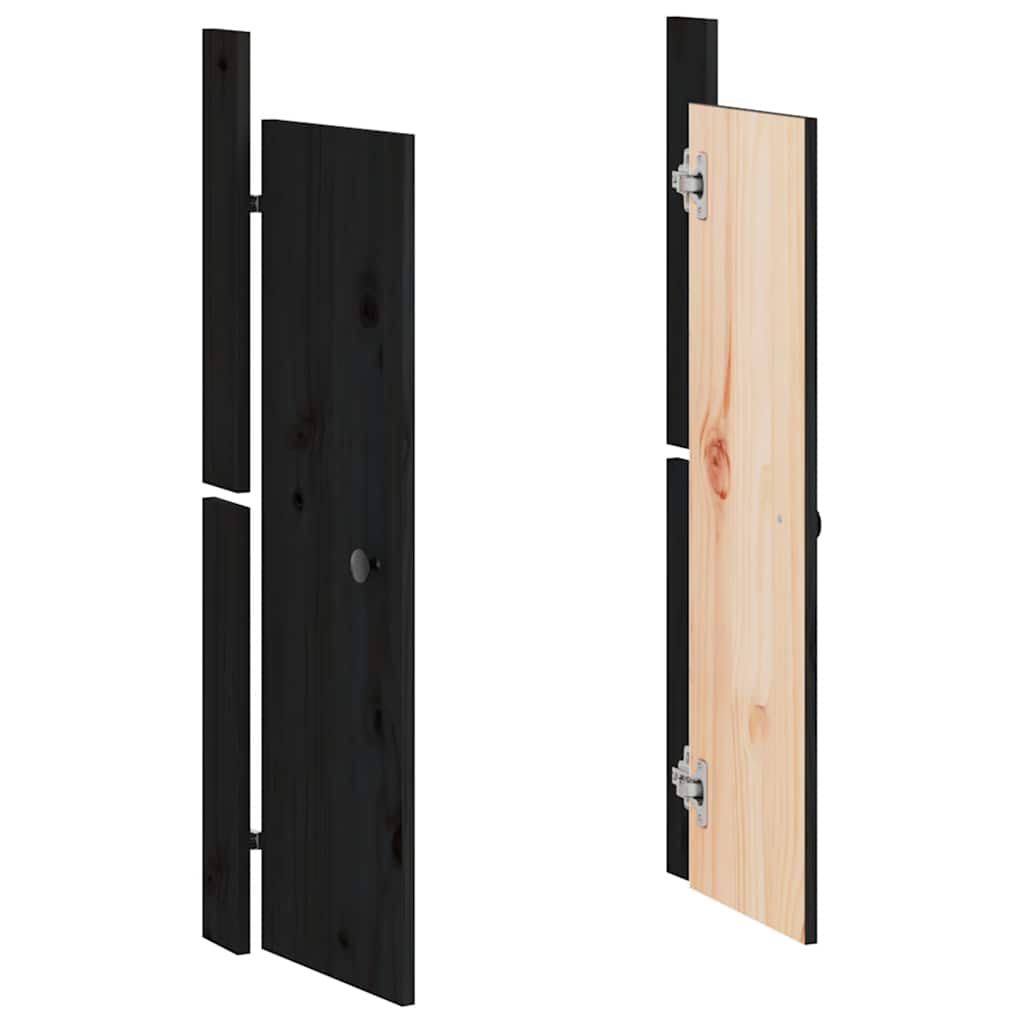 Portes d'armoire Vidaxl pour cuisine extérieure 50x9x82 cm Bois de pin noir