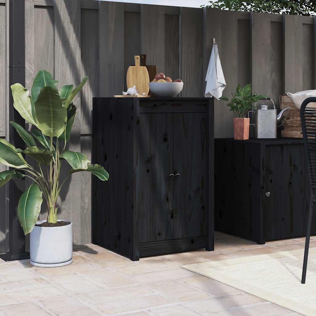 Portes d'armoire Vidaxl pour cuisine extérieure 50x9x82 cm Bois de pin noir