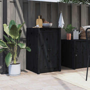 Portes d'armoire Vidaxl pour cuisine extérieure 50x9x82 cm Bois de pin noir - afbeelding 1