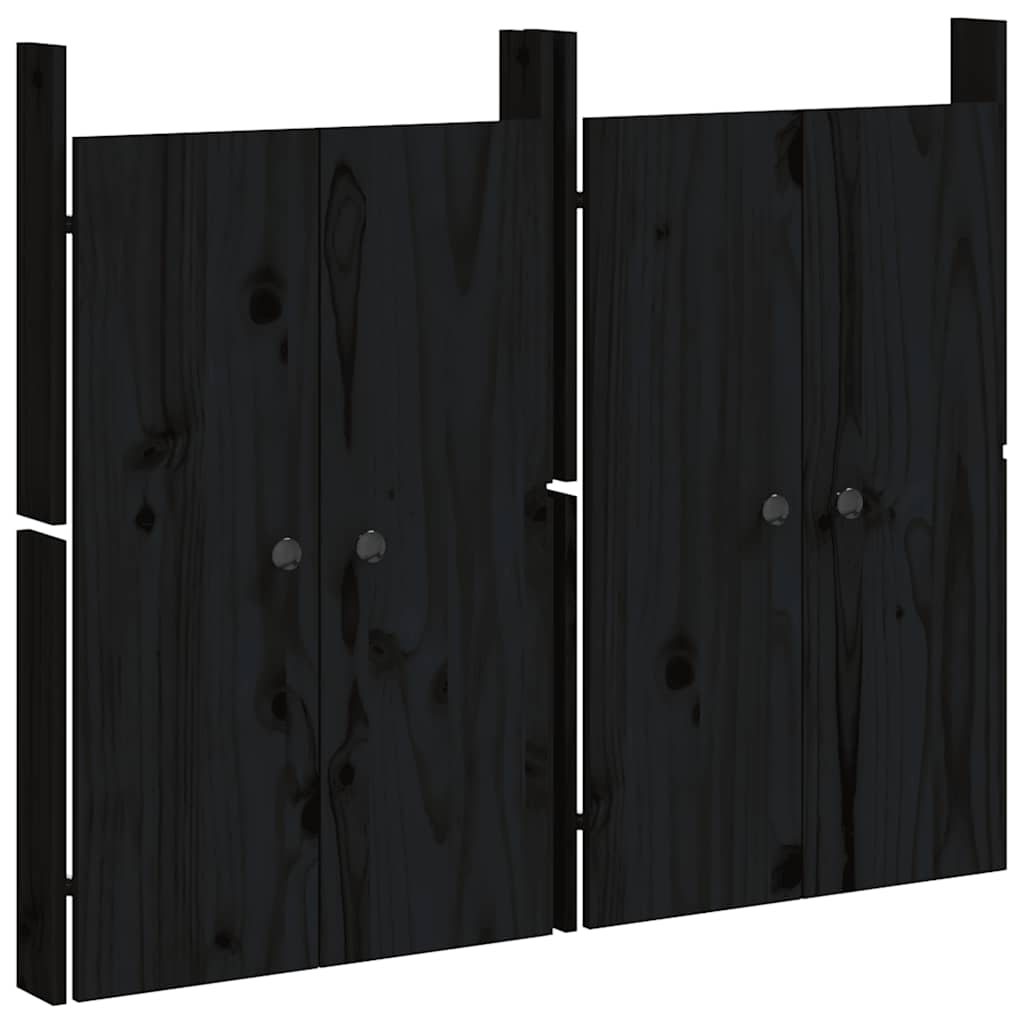 Portes d'armoire Vidaxl pour cuisine extérieure 2 ST 50x9x82 cm Bois de pin noir