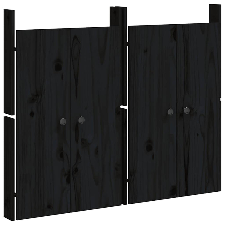 Portes d'armoire Vidaxl pour cuisine extérieure 2 ST 50x9x82 cm Bois de pin noir