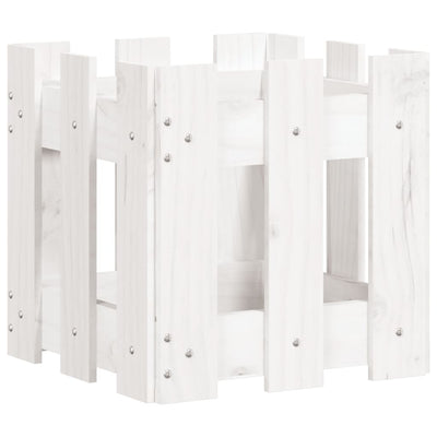 Boîte de planification Vidaxl avec clôture 30x30x30 cm en pin solide blanc