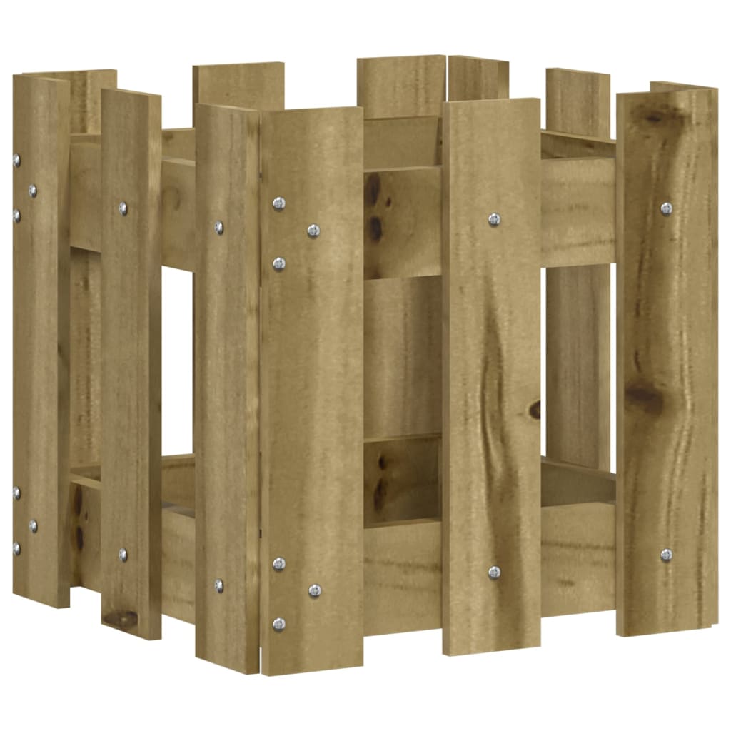 Jardinière Vidaxl avec clôture 30x30x30 cm en bois de pin imprégné