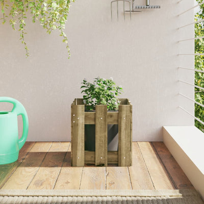 Jardinière Vidaxl avec clôture 30x30x30 cm en bois de pin imprégné