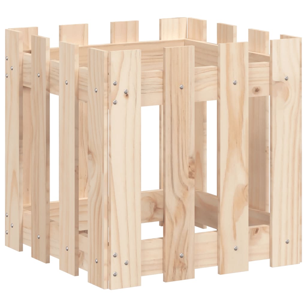 Planteur vidaxl avec clôture 40x40x40 cm Pine solide