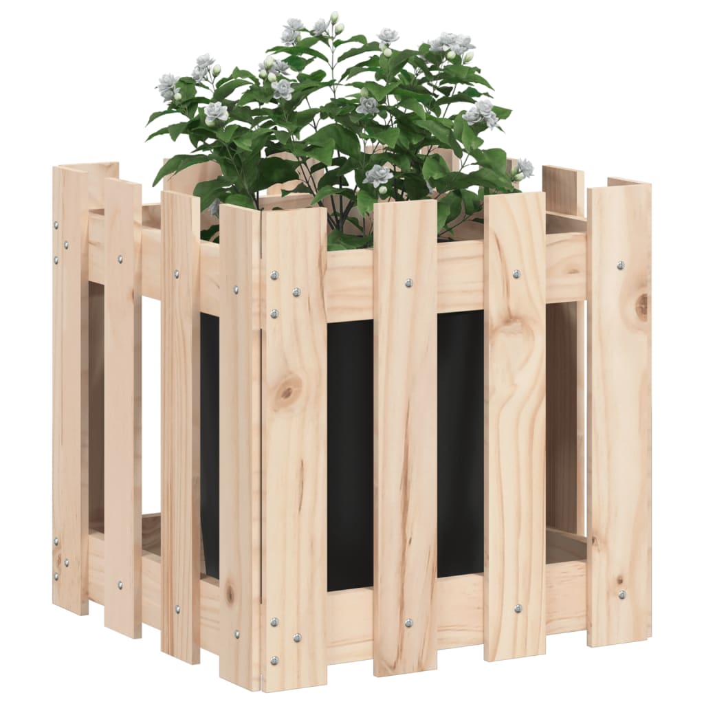 Planteur vidaxl avec clôture 40x40x40 cm Pine solide