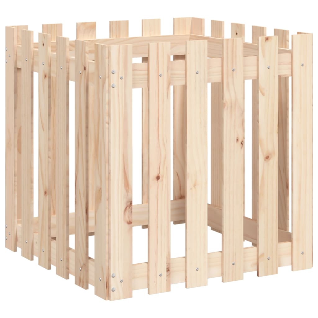 Boîte de planification Vidaxl avec clôture 60x60x60 cm Pine solide