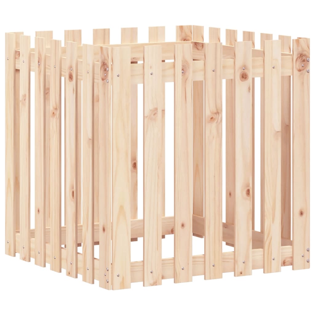 Boîte de planification Vidaxl avec clôture 70x70x70 cm Pine solide