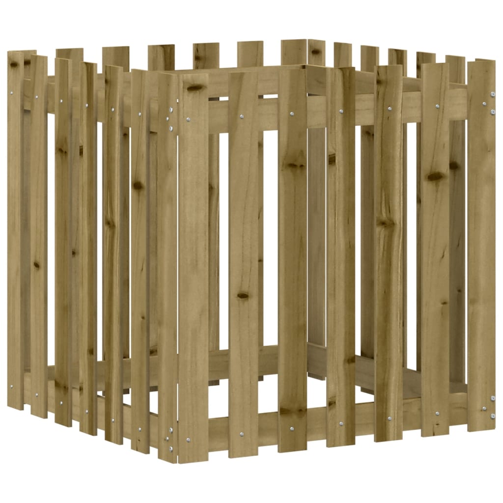 Jardinière Vidaxl avec clôture 70x70x70 cm Pine imprégnée
