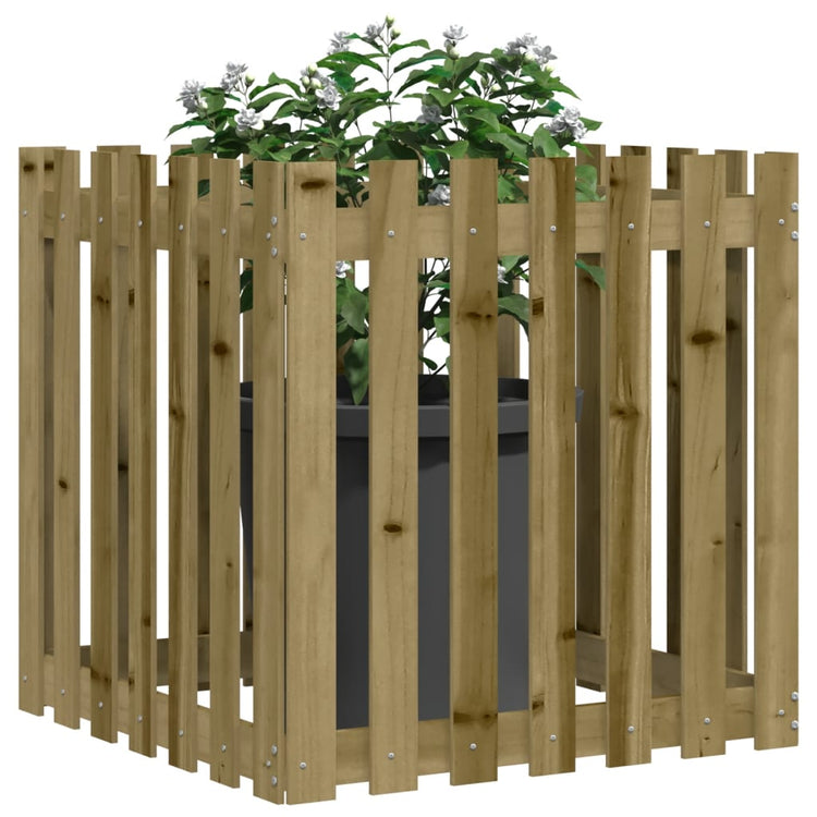 Jardinière Vidaxl avec clôture 70x70x70 cm Pine imprégnée