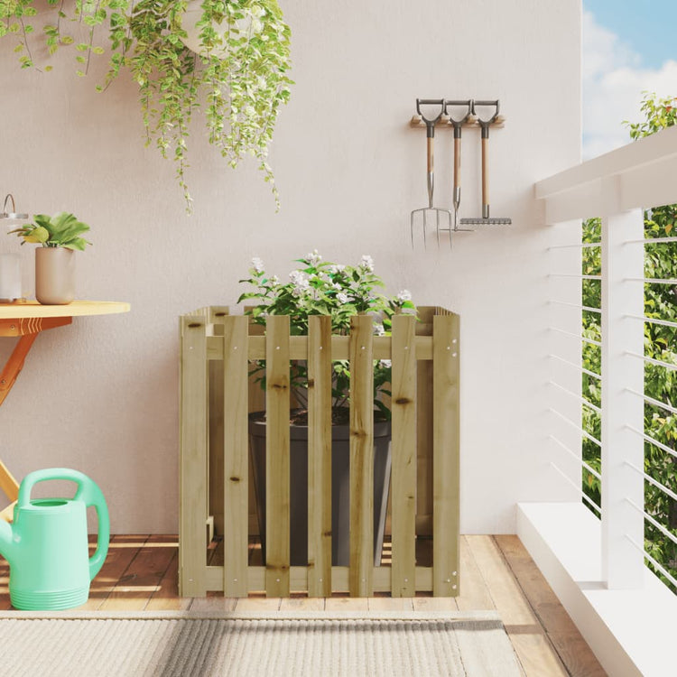 Jardinière Vidaxl avec clôture 70x70x70 cm Pine imprégnée