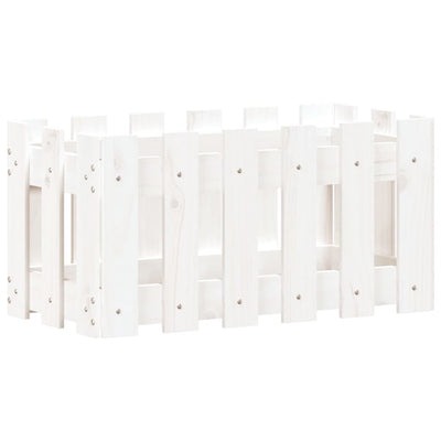 Boîte de planification Vidaxl avec clôture 60x30x30 cm en pin massif blanc