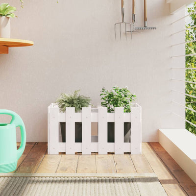 Boîte de planification Vidaxl avec clôture 60x30x30 cm en pin massif blanc