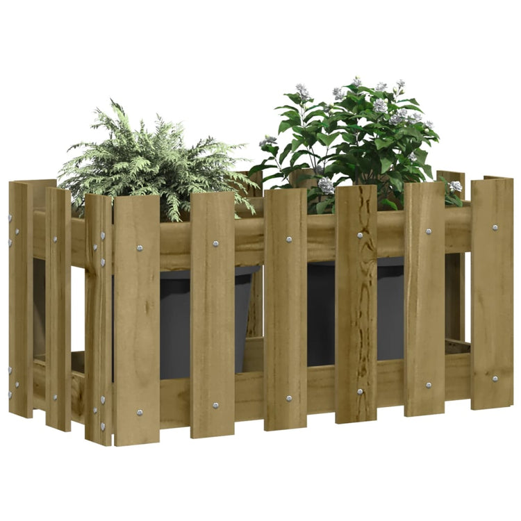 Jardinière Vidaxl avec clôture 60x30x30 cm en bois de pin imprégné