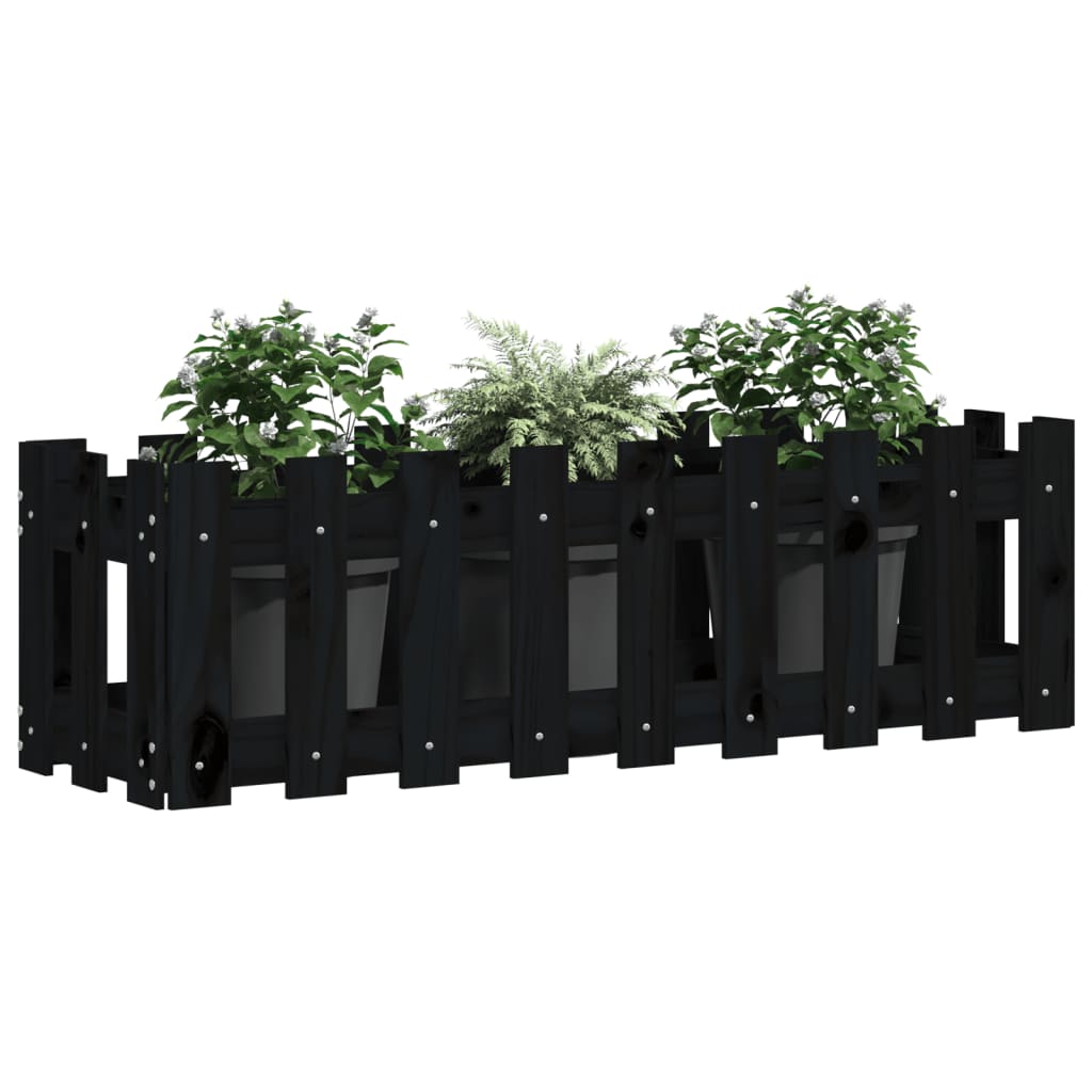 Vidaxl Planter Insense HEK Design 100x30x30 cm Pine Wood Black