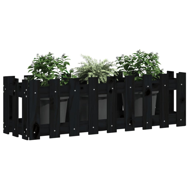 Vidaxl Planter Insense HEK Design 100x30x30 cm Pine Wood Black