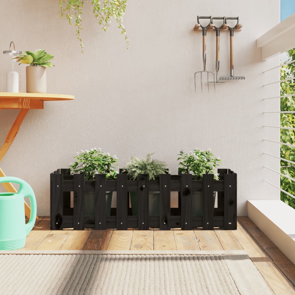 Vidaxl Planter Insense HEK Design 100x30x30 cm Pine Wood Black