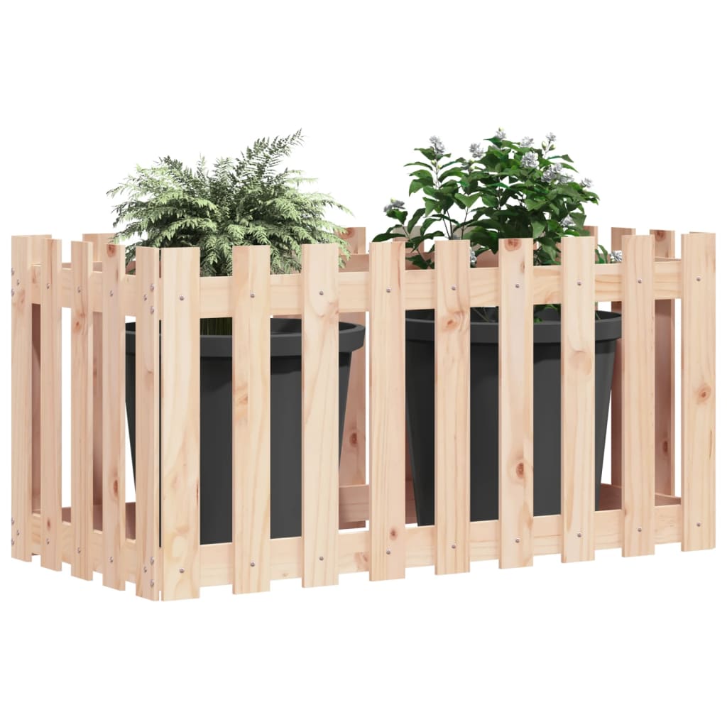 Planteur Vidaxl surélevé avec une clôture 100x50x70 cm en bois de pin